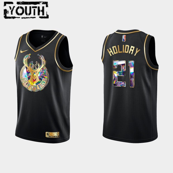 NBA Milwaukee Bucks Trikot Jrue Holiday 21 Nike 2021-22 Schwarz Golden Edition 75th Anniversary Diamond Swingman - Kinder NBA Milwaukee Bucks Trikot Jrue Holiday 21 Nike 2021-22 Schwarz Golden Edition 75th Anniversary Diamond Swingman - Kinder
